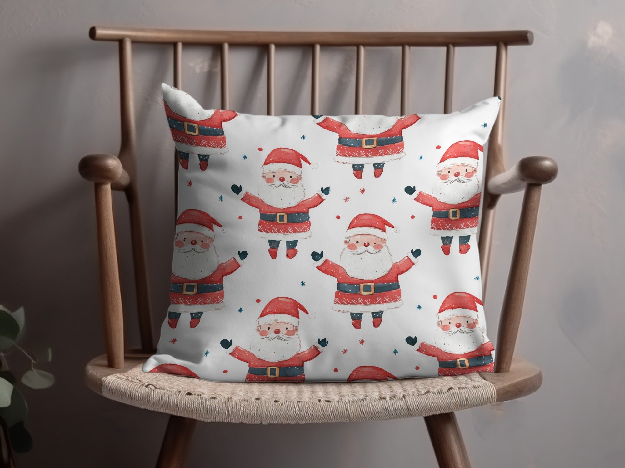 Cheerful Santa Pattern Festive Christmas Illustration Digital - Moore and Mountain