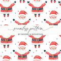 Cheerful Santa Pattern Festive Christmas Illustration Digital - Moore and Mountain