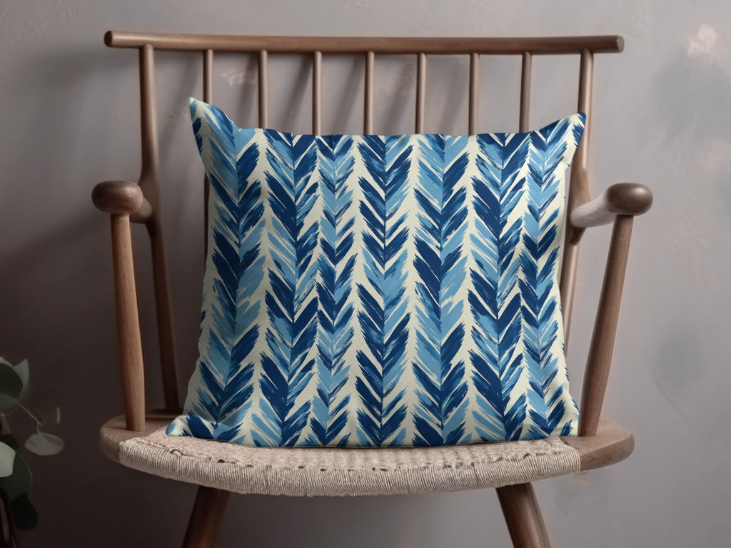 Chevron Strokes Pattern with Blue Shades Repeating Design Digital - Moore and Mountain