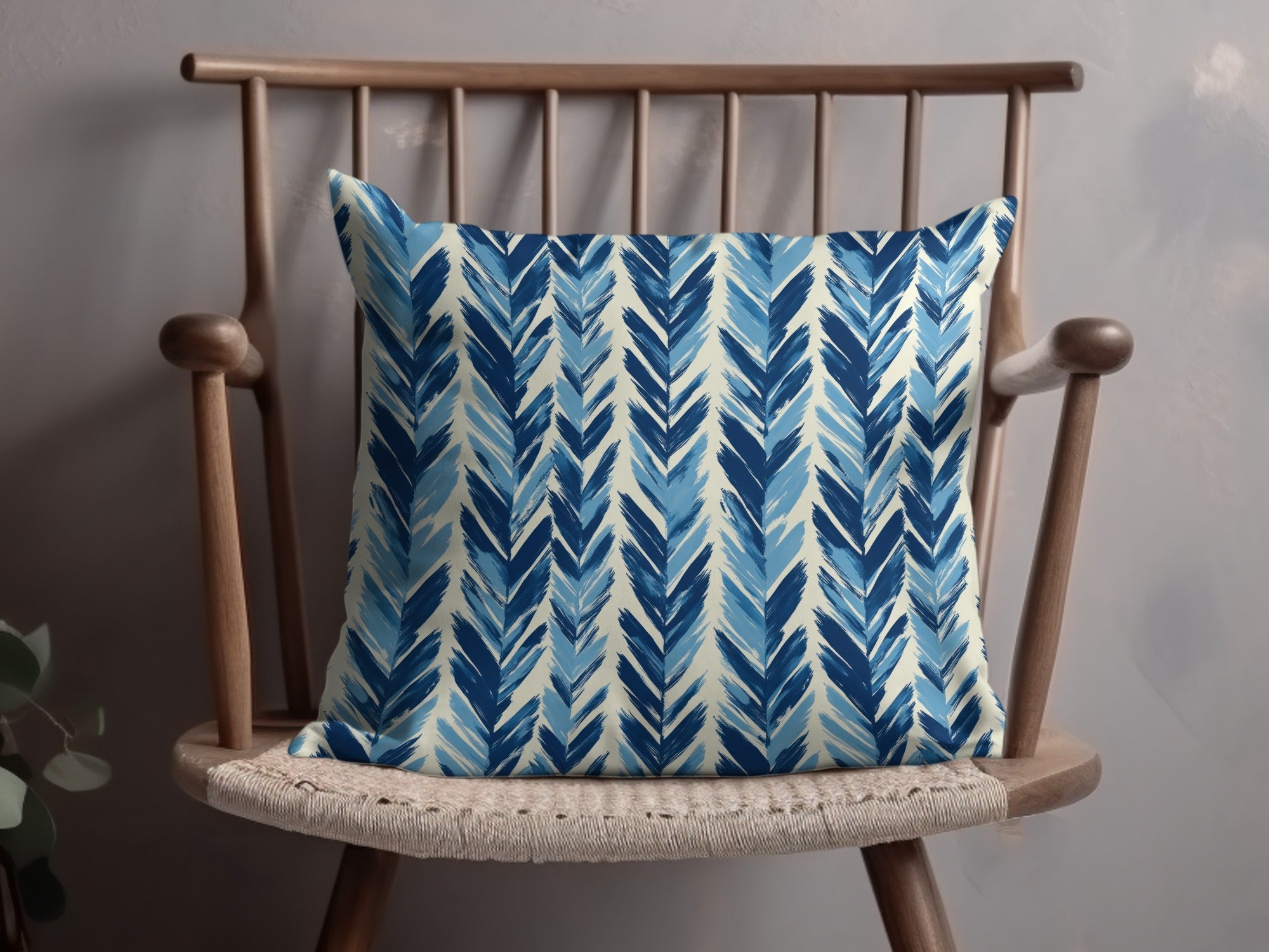 Chevron Strokes Pattern with Blue Shades Repeating Design Digital - Moore and Mountain