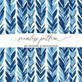 Chevron Strokes Pattern with Blue Shades Repeating Design Digital - Moore and Mountain