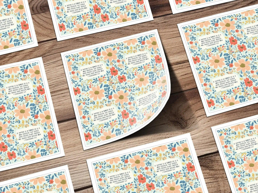 Christian Floral Digital Paper, Seamless Pattern, Scripture Art, Digital Download, Commercial Use, Print on Demand, JPEG, 12x12 Inch - Moore and Mountain