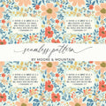Christian Floral Digital Paper, Seamless Pattern, Scripture Art, Digital Download, Commercial Use, Print on Demand, JPEG, 12x12 Inch - Moore and Mountain