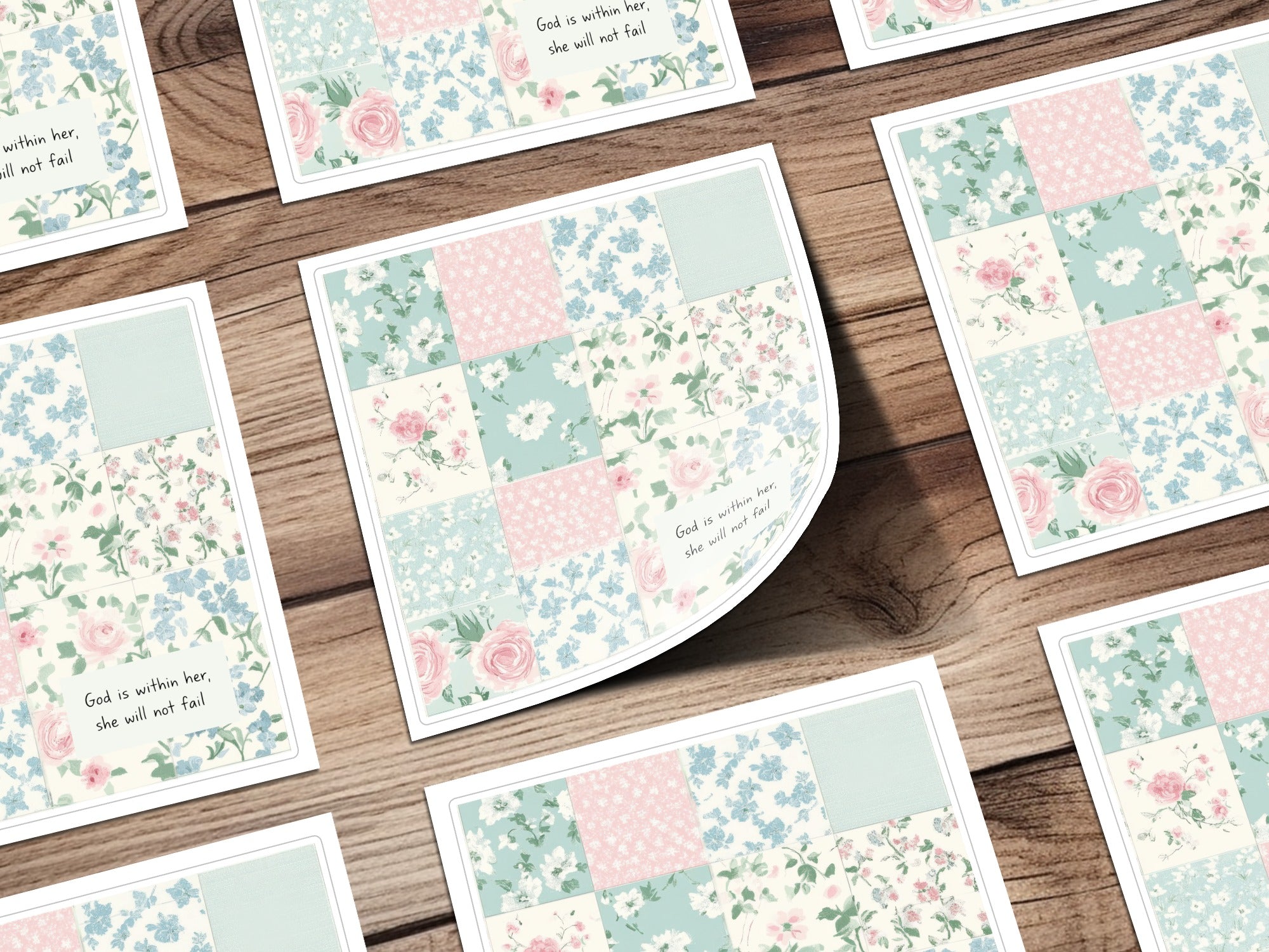 Inspirational Floral Patchwork Design Art Prints