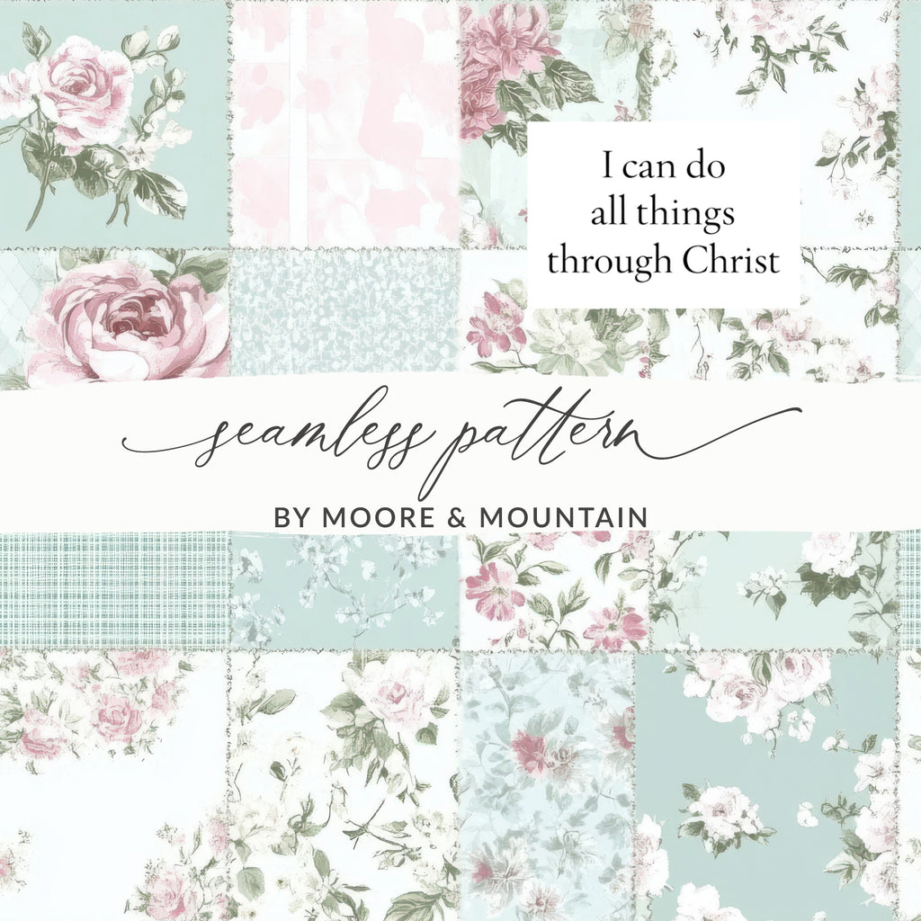 Elegant Floral Patchwork Seamless Pattern Design