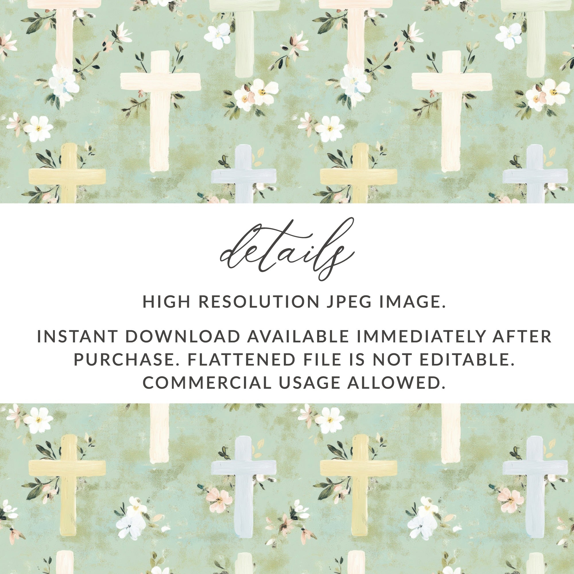 Floral Cross Pattern High Resolution JPEG Image
