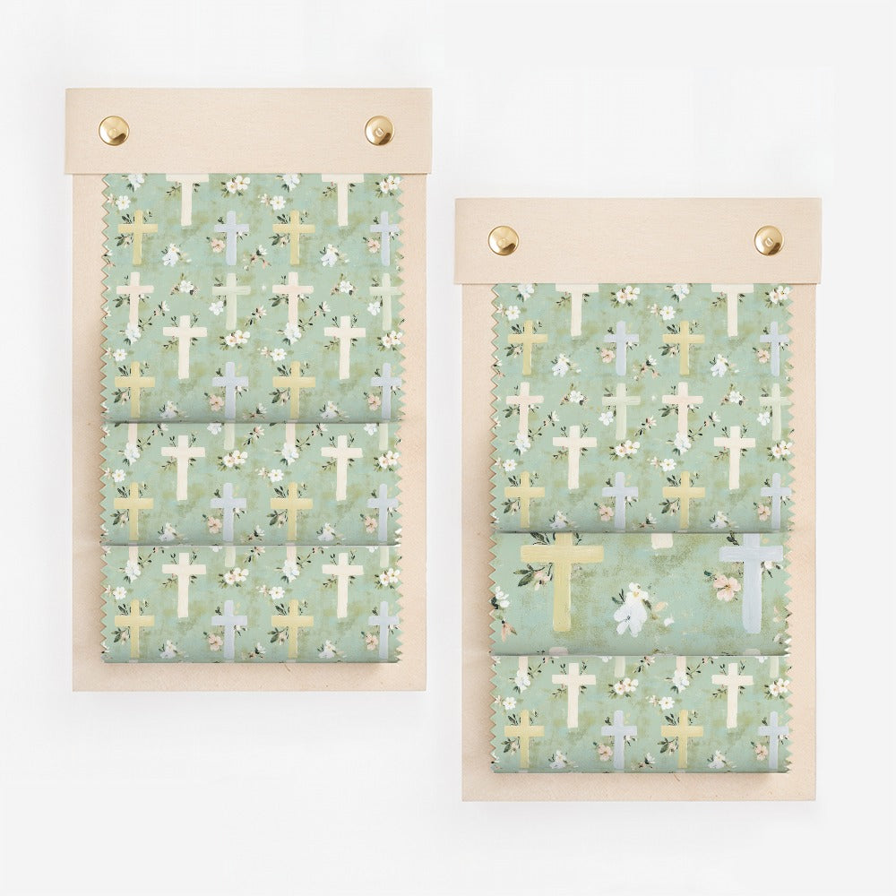 Pastel Cross Pattern Fabric Swatch Collection for Crafts
