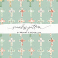 Floral Cross Pattern Seamless Design by Moore & Mountain