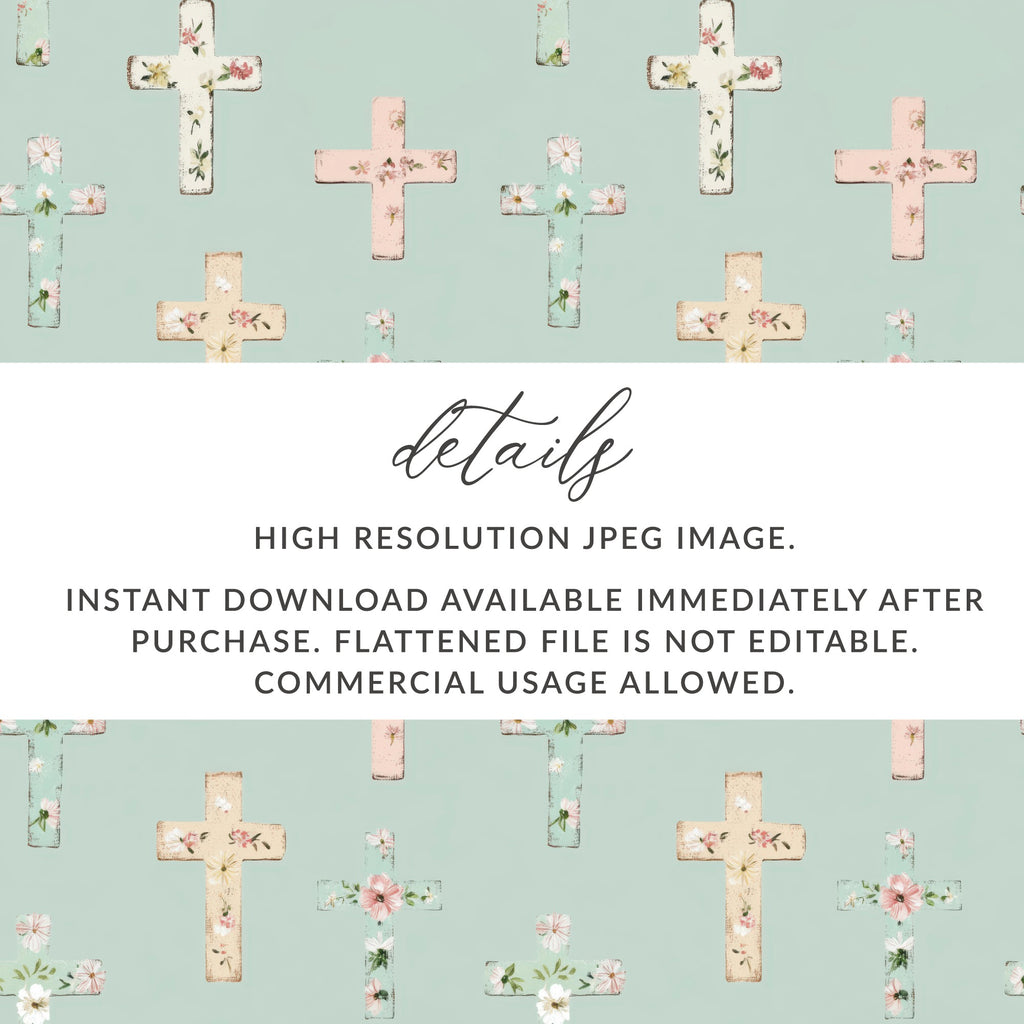 Floral Crosses Pattern High Resolution JPEG Image
