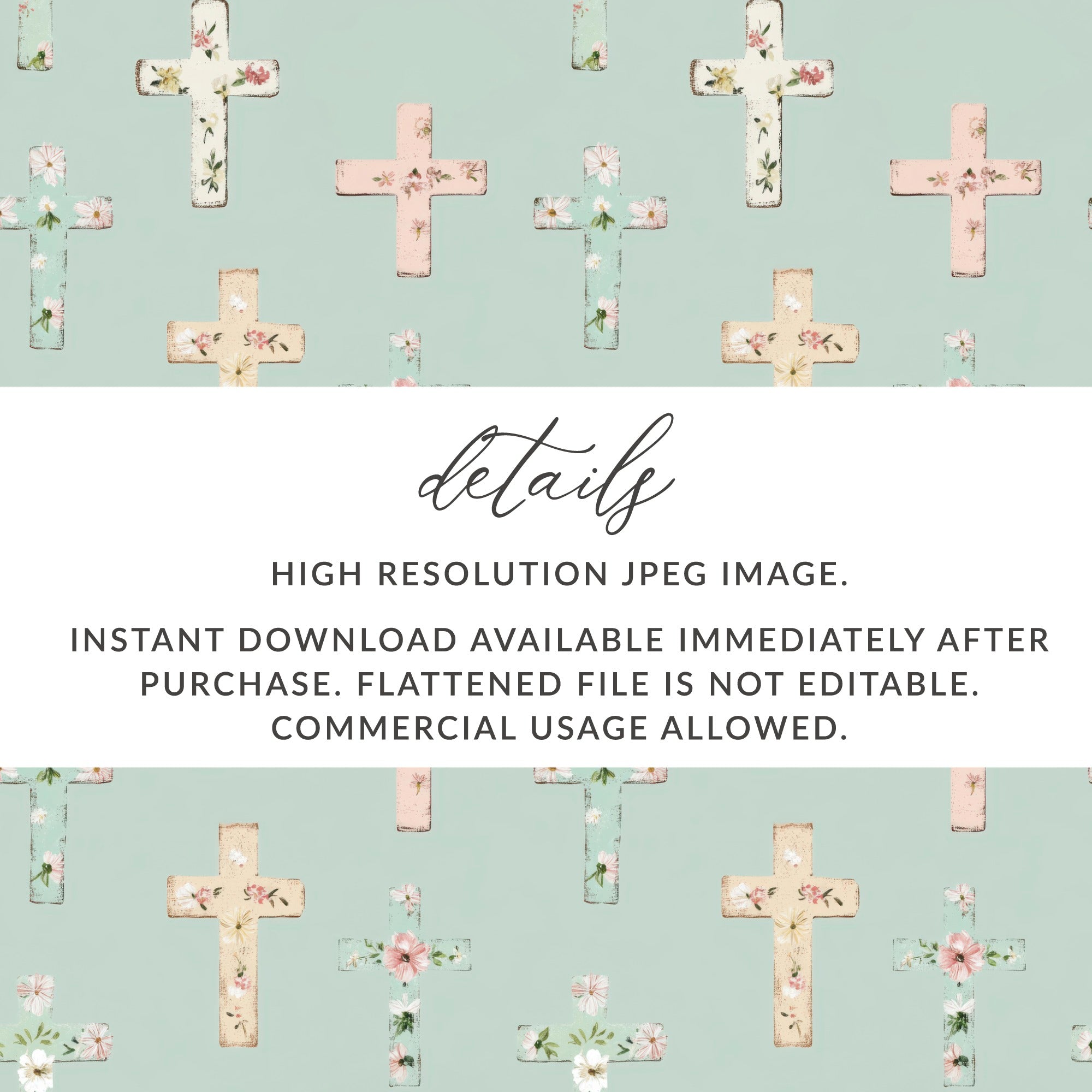 Floral Crosses Pattern High Resolution JPEG Image