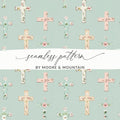 Vintage Floral Crosses Seamless Pattern Design