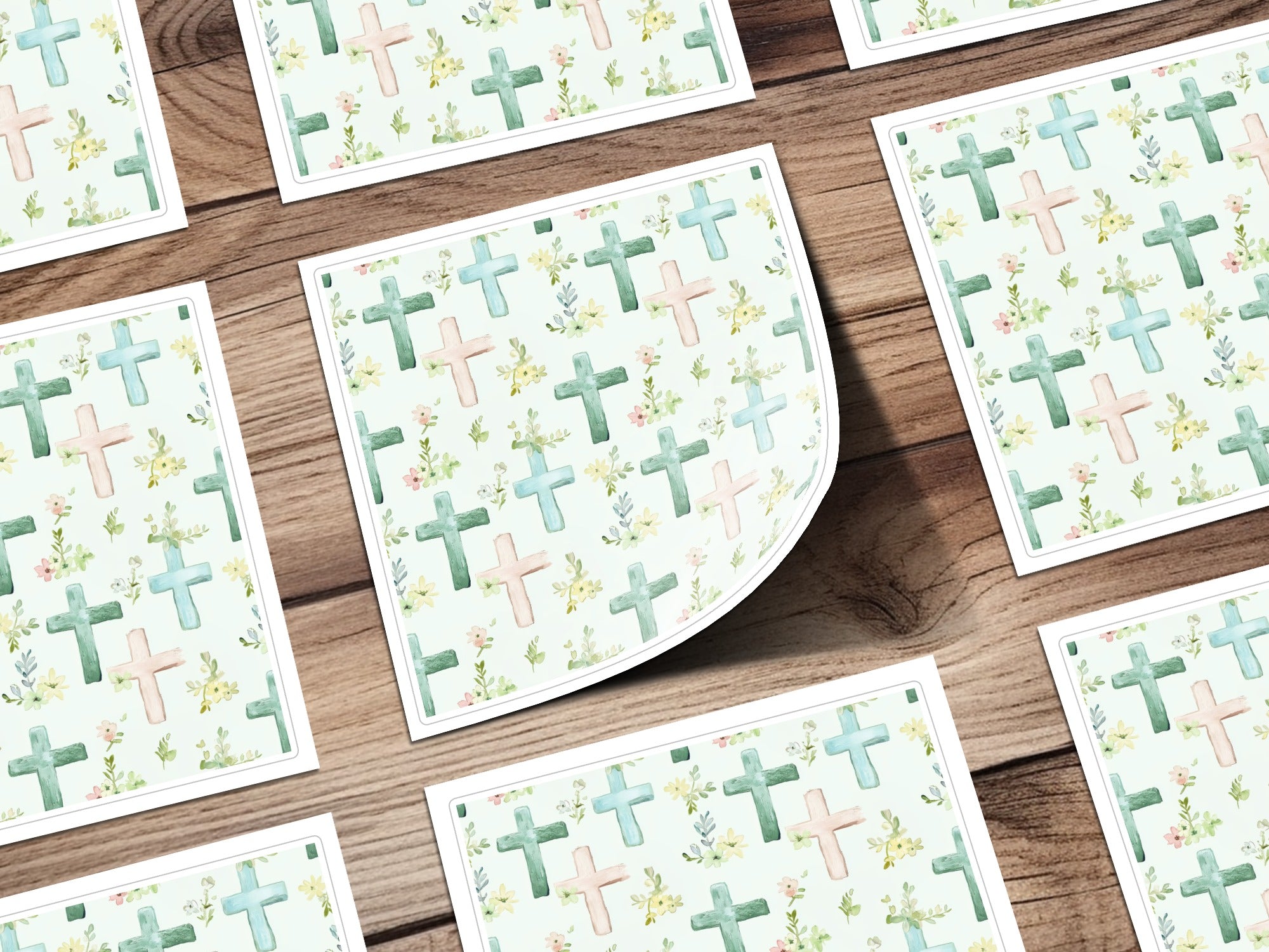 Pastel Cross and Floral Themed Decorative Item