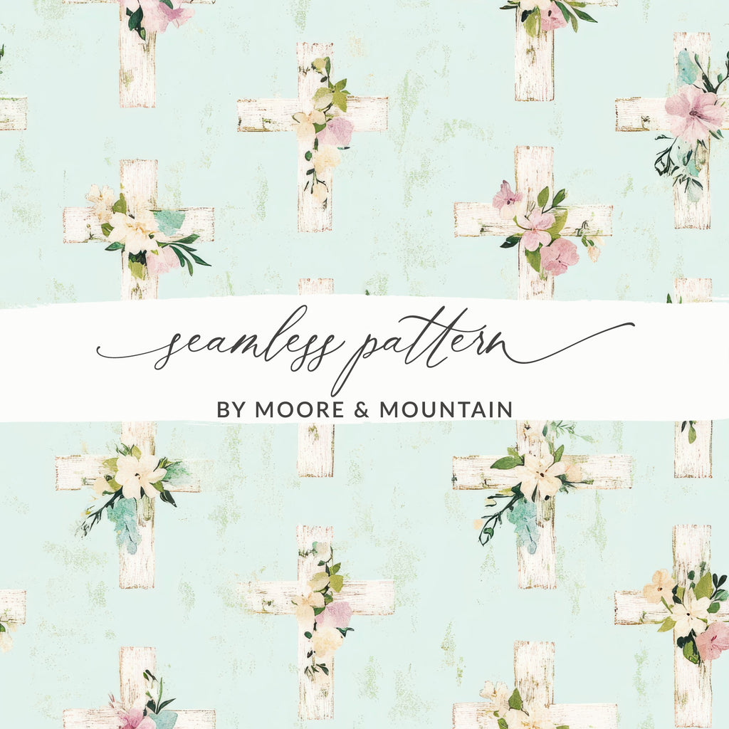 Floral Cross Seamless Pattern by Moore & Mountain
