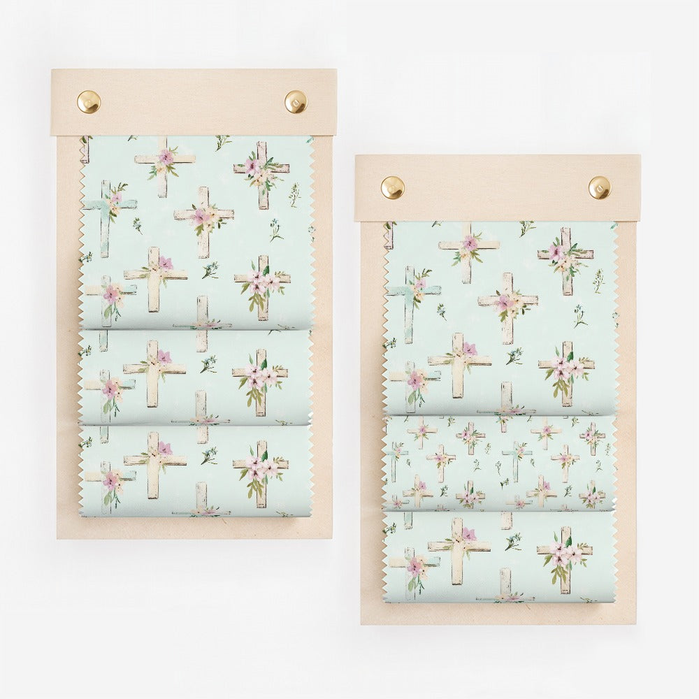 Pastel Floral Cross Pattern Decorative Fabric Product