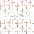 Floral Crosses Seamless Pattern by Moore and Mountain