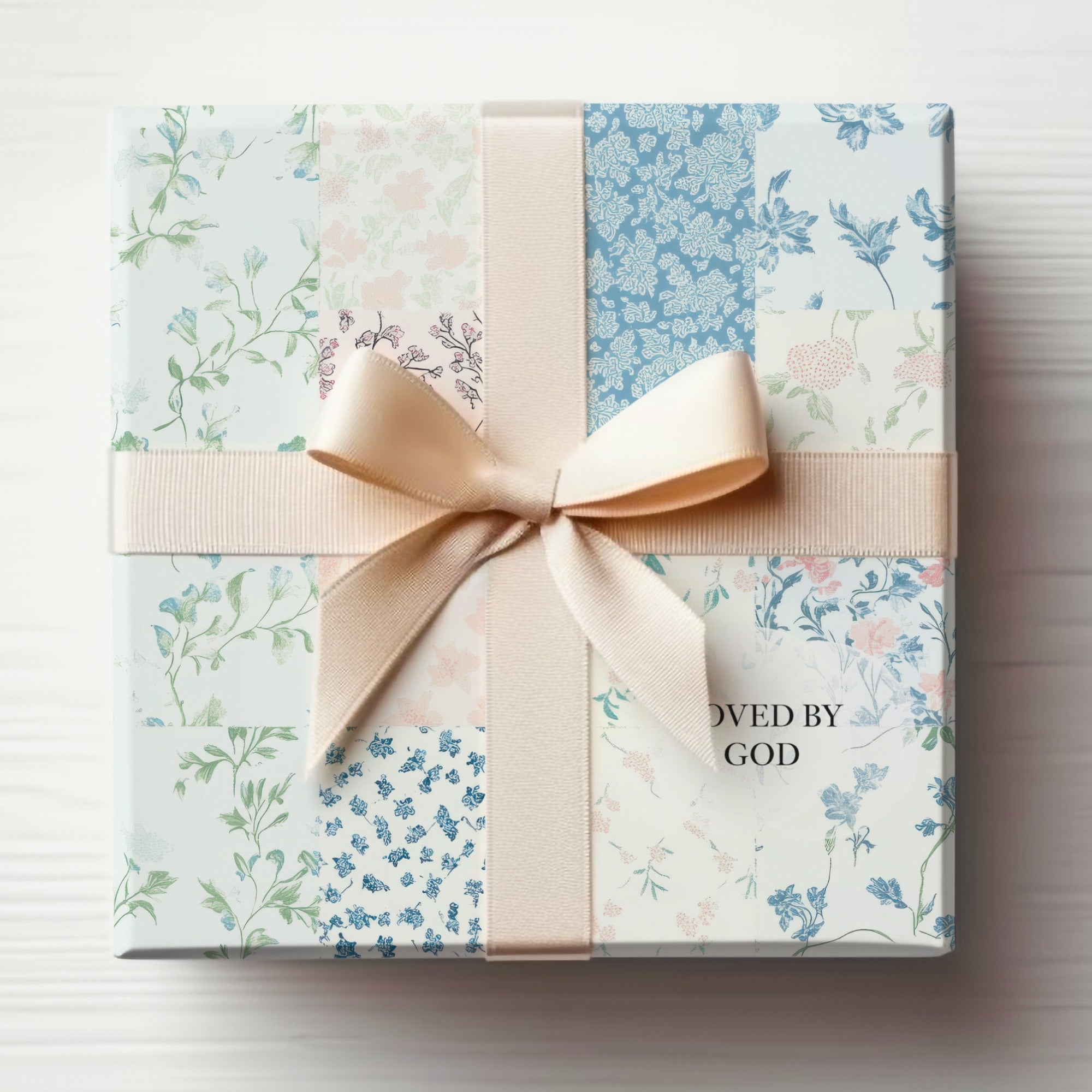 Elegant Floral Designed Gift Box with Ribbon