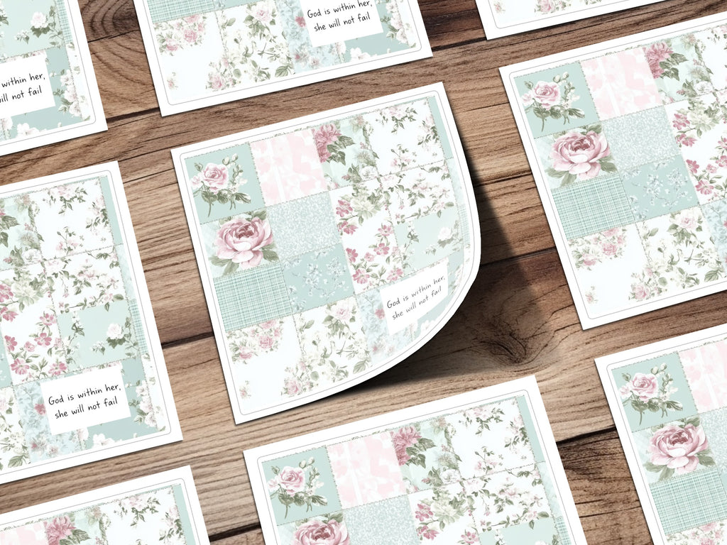 Inspirational Floral Patchwork Design Greeting Card