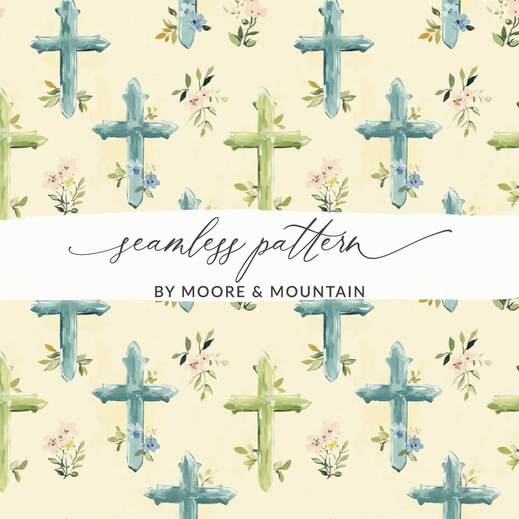 Floral Cross Pattern Seamless Design by Moore & Mountain