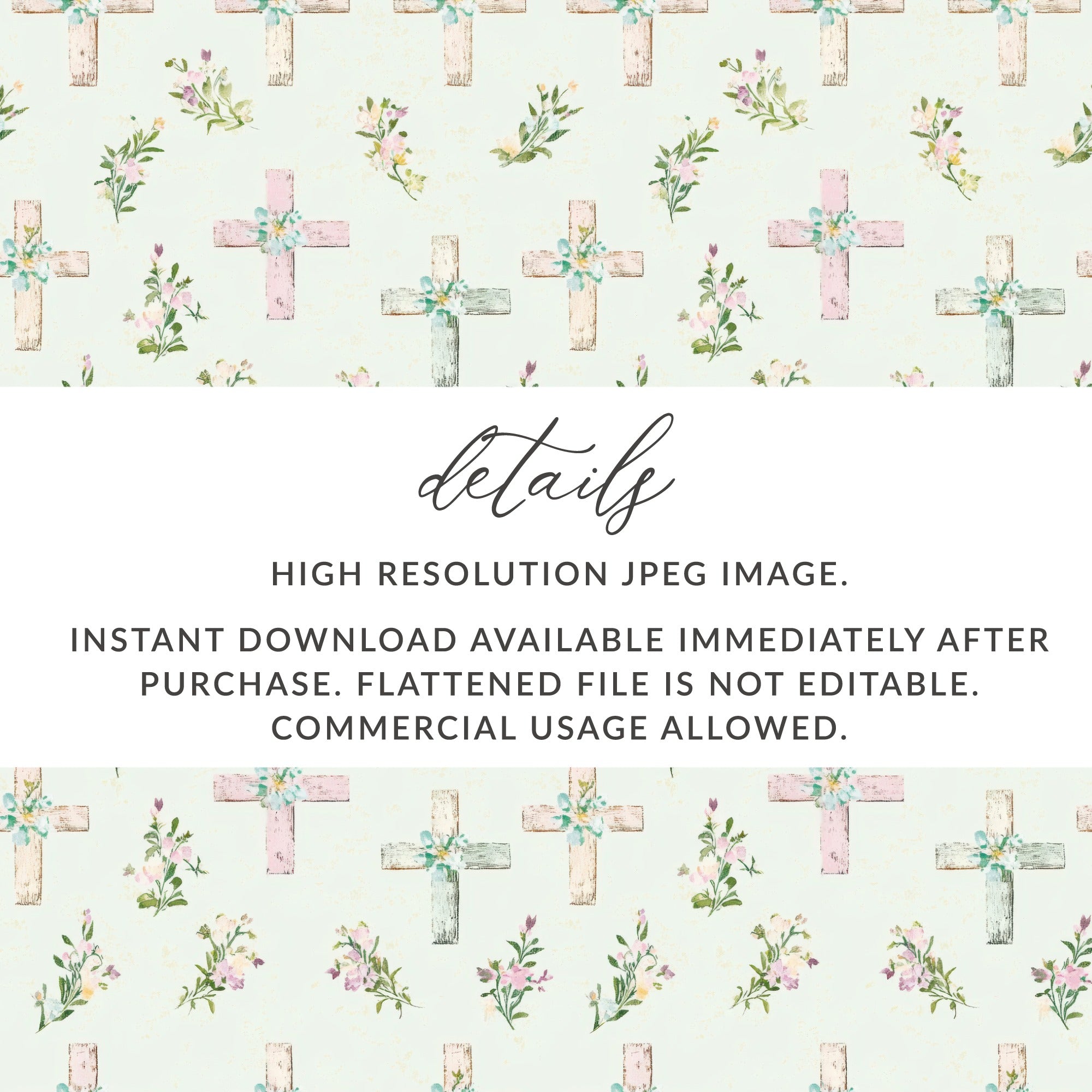 Floral Crosses Instant Download High Resolution JPEG
