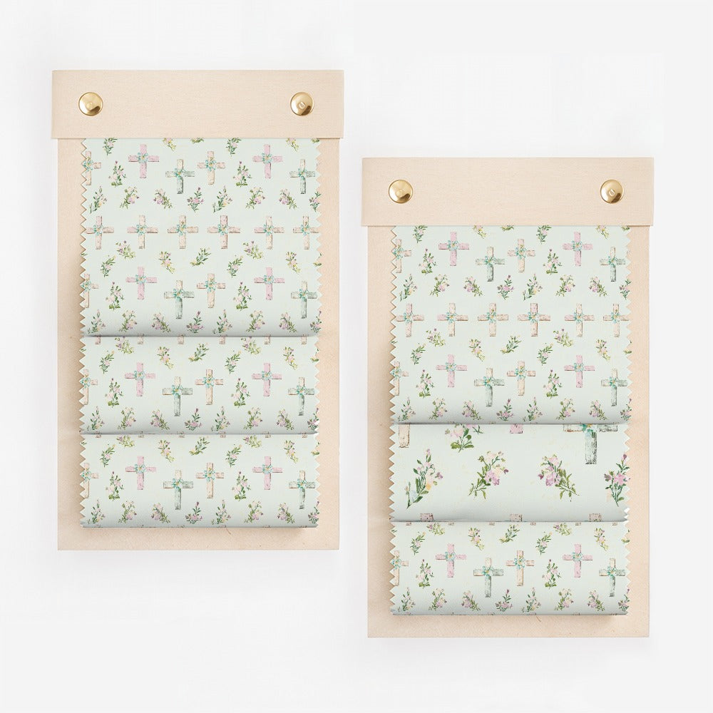 Pastel Floral Cross Patterned Fabric product