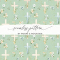Seamless Pattern Cross and Floral Design by Moore & Mountain