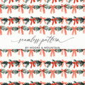 Christmas Bow Digital Paper, Holiday Seamless Pattern, Festive Xmas Print, Scrapbook Paper, Fabric Design, JPEG Files - Moore and Mountain
