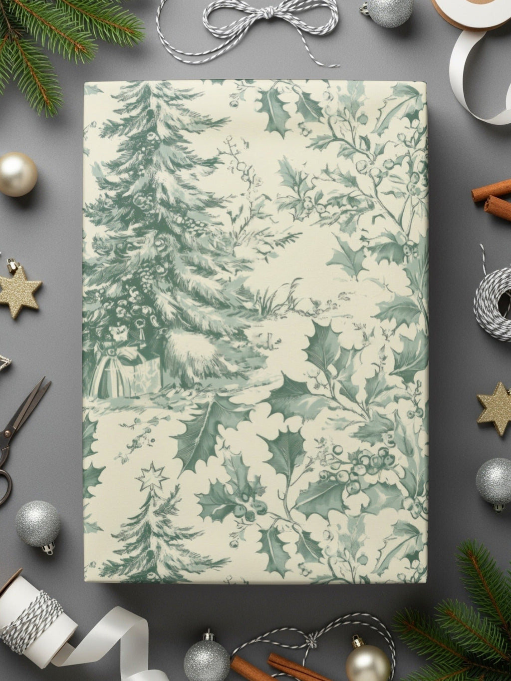 Christmas Digital Paper, Winter Holiday Seamless Pattern, Holly Berry Print, Scrapbook Paper Pack, Festive Pattern Digital Download - Moore and Mountain