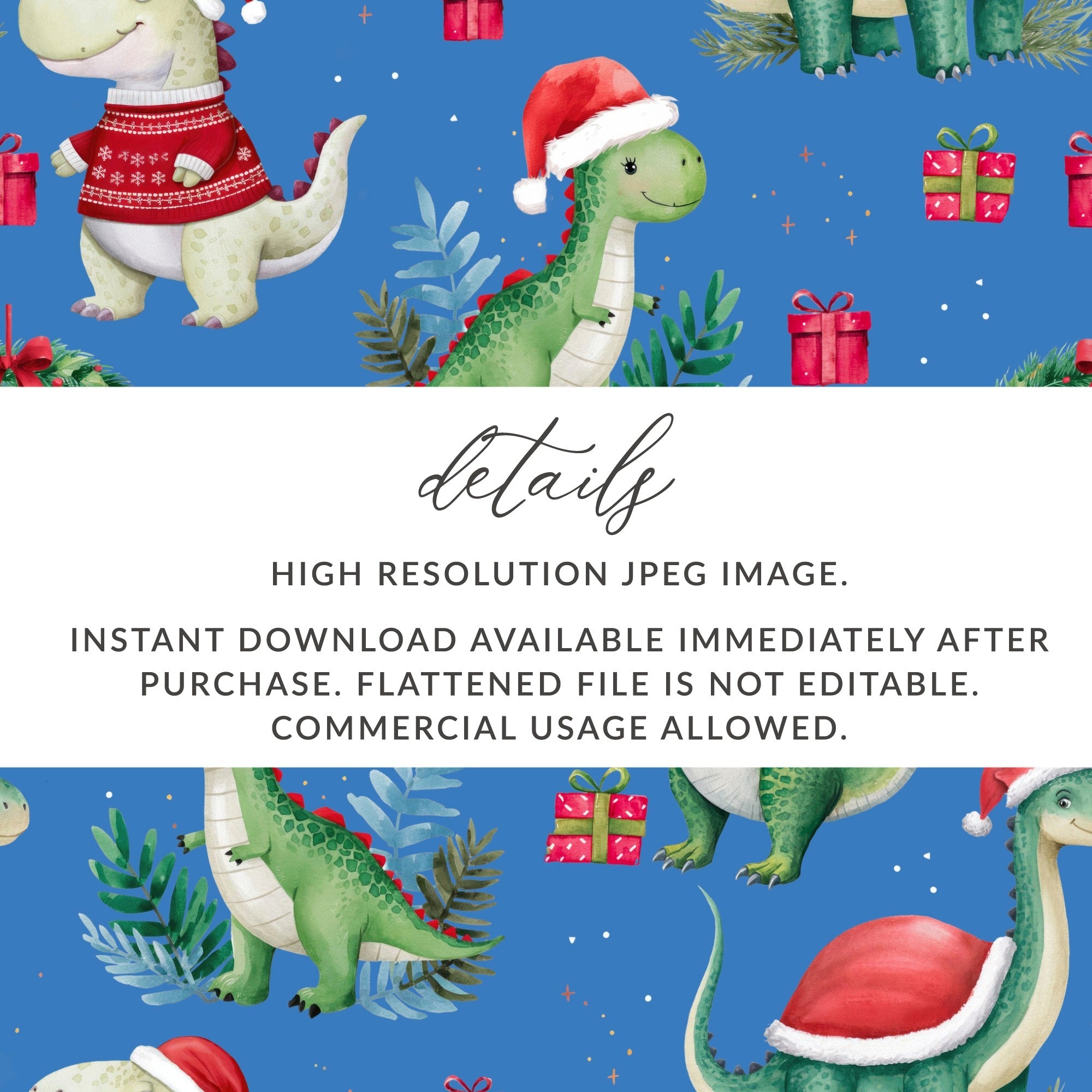 Christmas Dinosaur Digital Paper, Green Red Dino Seamless Pattern, Holiday Animal Print, Kids Fabric Design, Festive Digital Download - Moore and Mountain