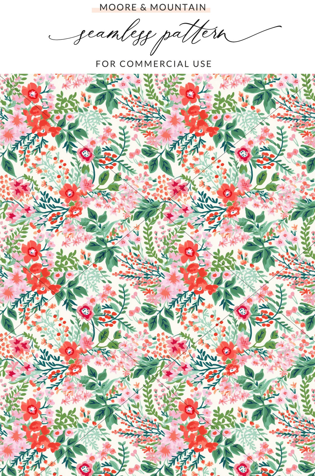 Moore and Mountain Seamless Pattern for Commercial Use