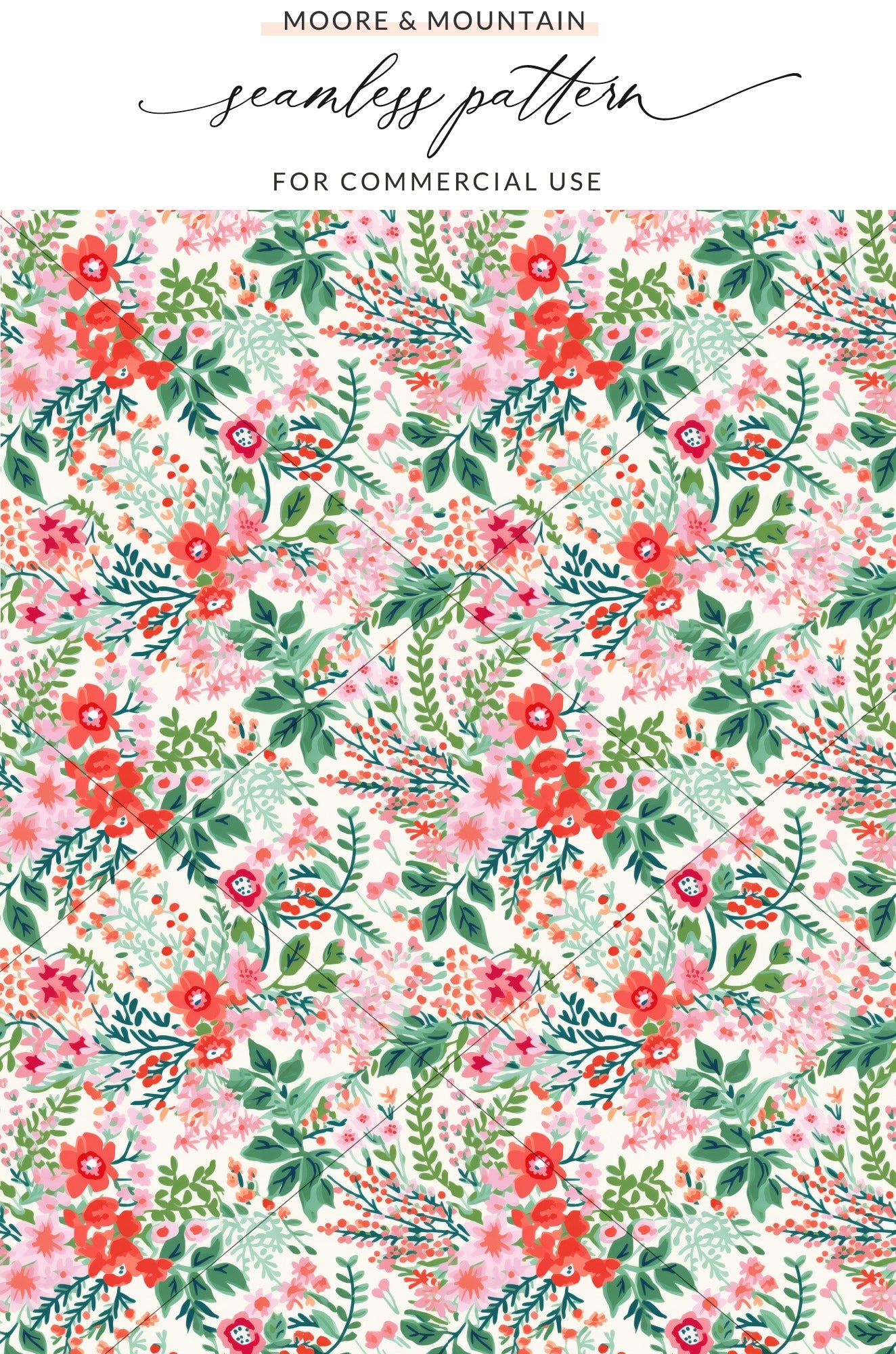 Moore and Mountain Seamless Pattern for Commercial Use