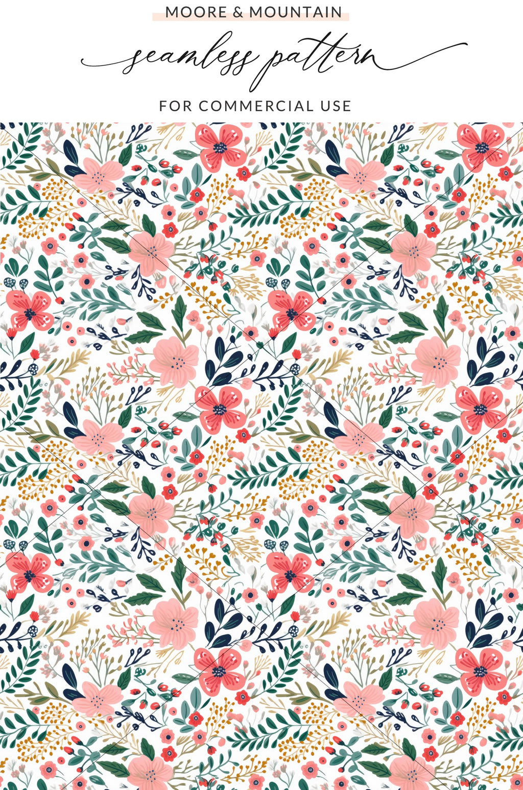 Colorful Floral Seamless Pattern for Commercial Use