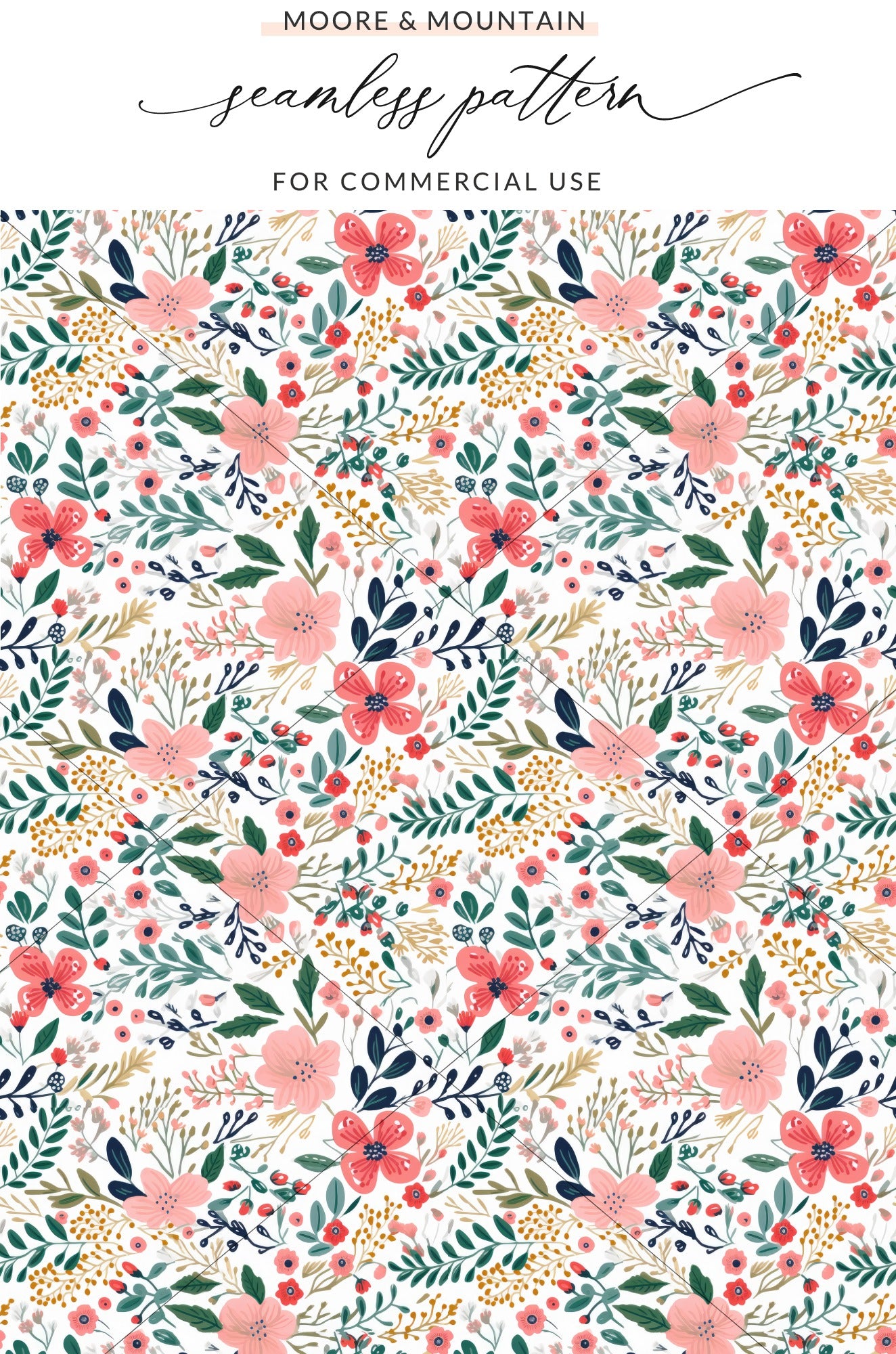 Colorful Floral Seamless Pattern for Commercial Use