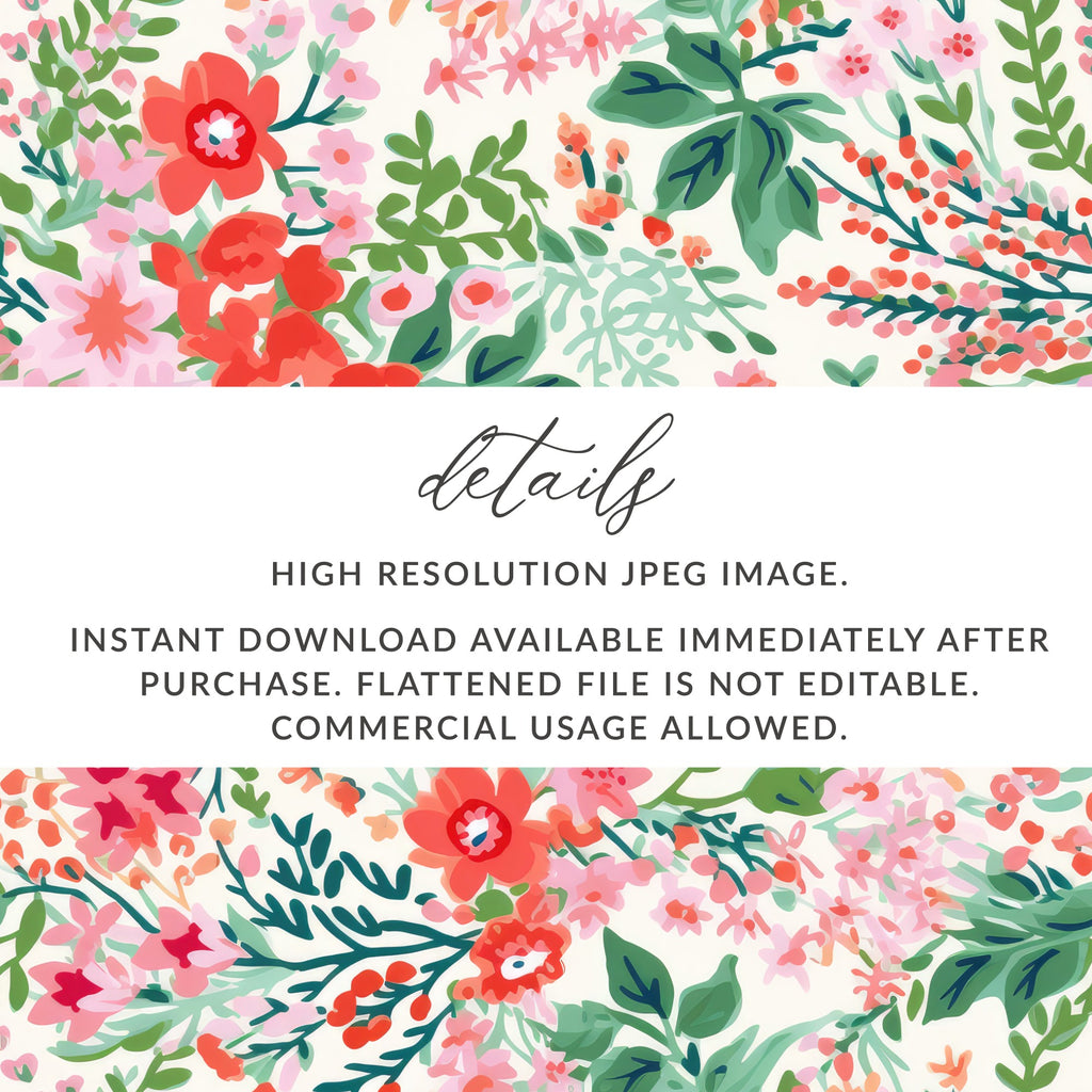 Colorful Hand-Drawn Floral High Resolution JPEG Image