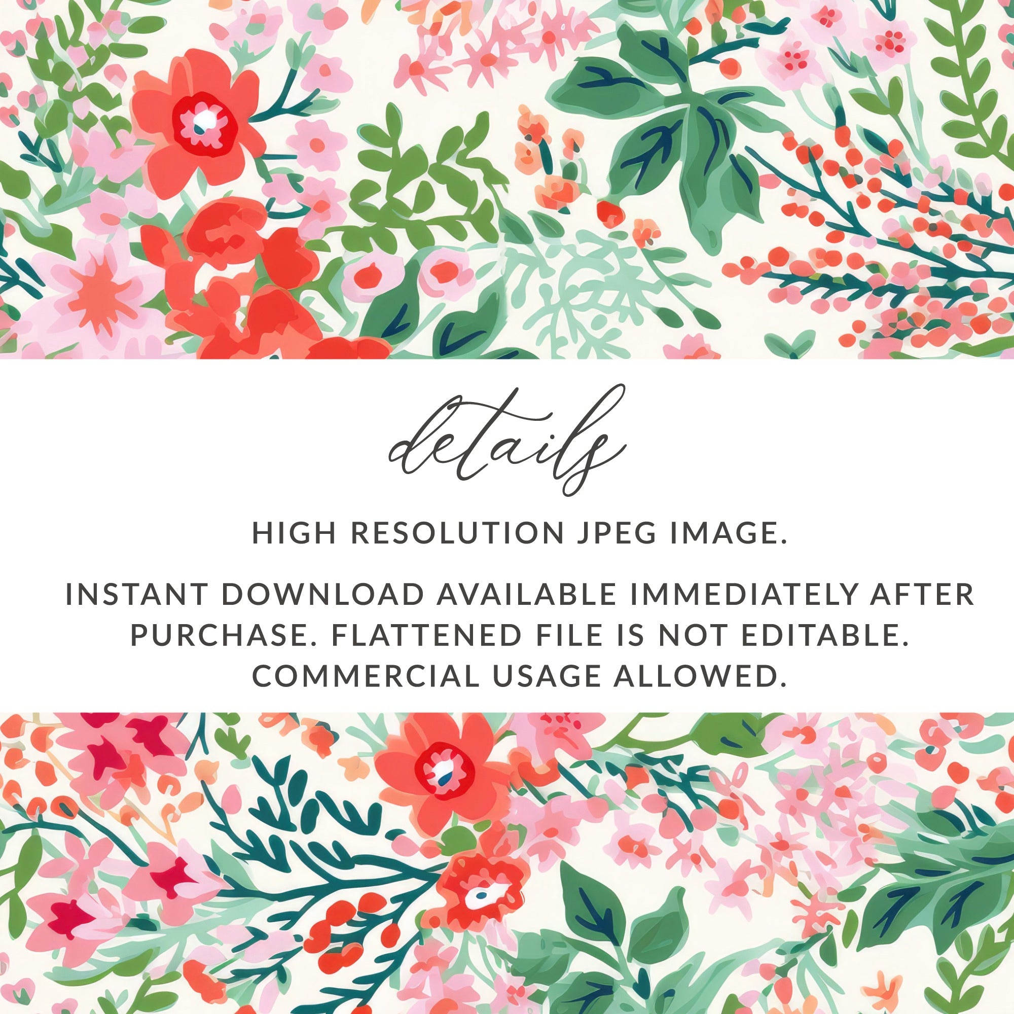 Colorful Hand-Drawn Floral High Resolution JPEG Image