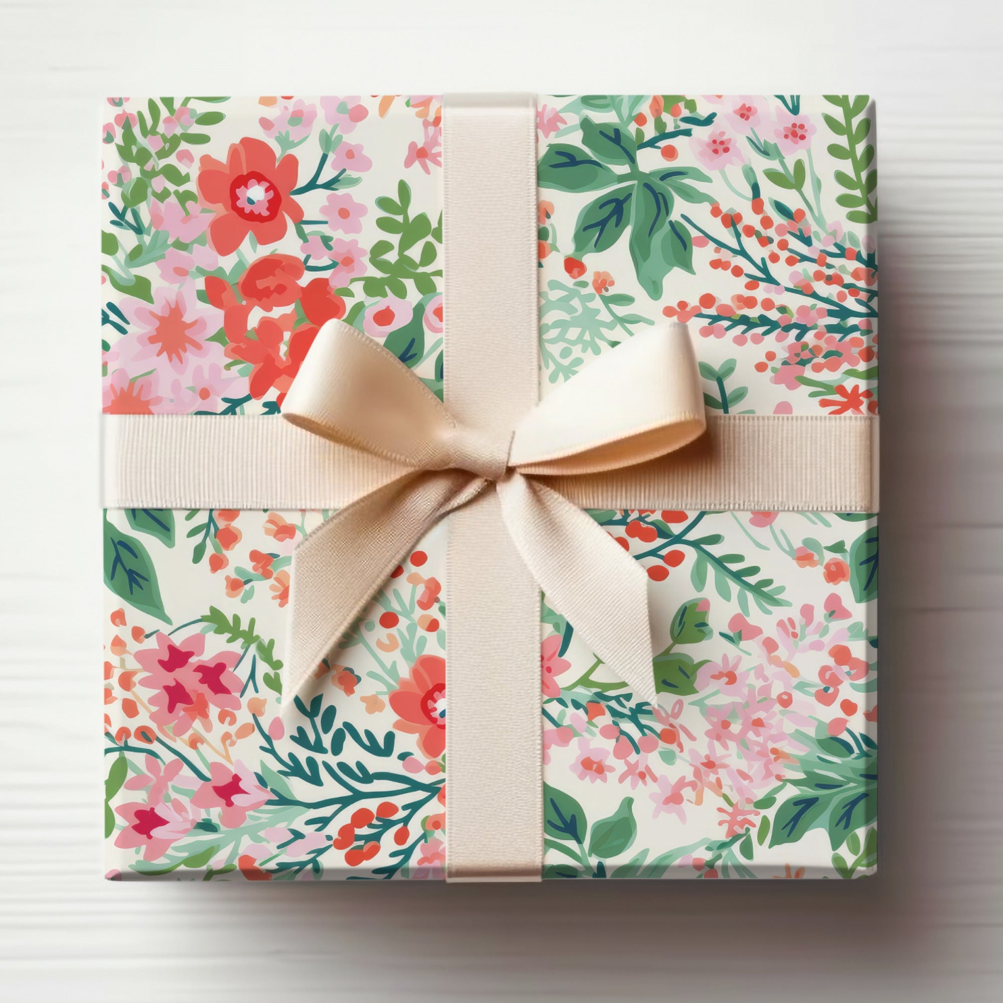 Beautiful Floral Gift Box with Ribbon for Special Occasions