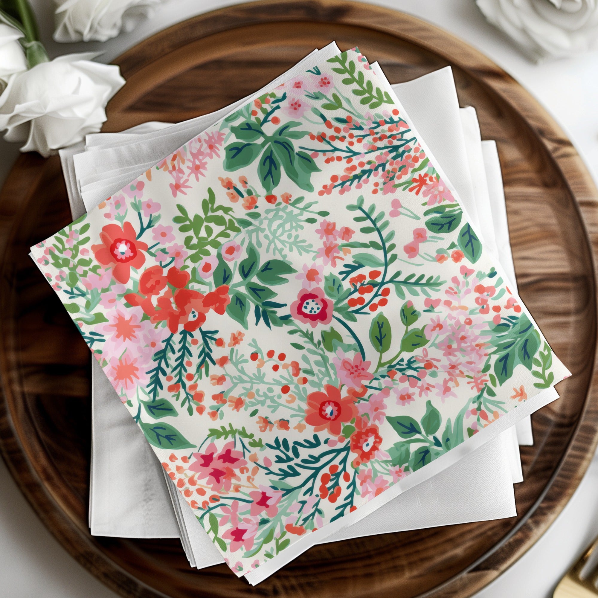 Vibrant Floral Pattern Decorative Napkins Product
