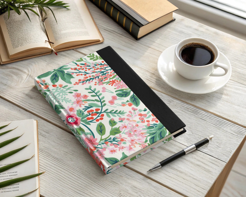 Floral Notebook with Colorful Garden Design Stationery
