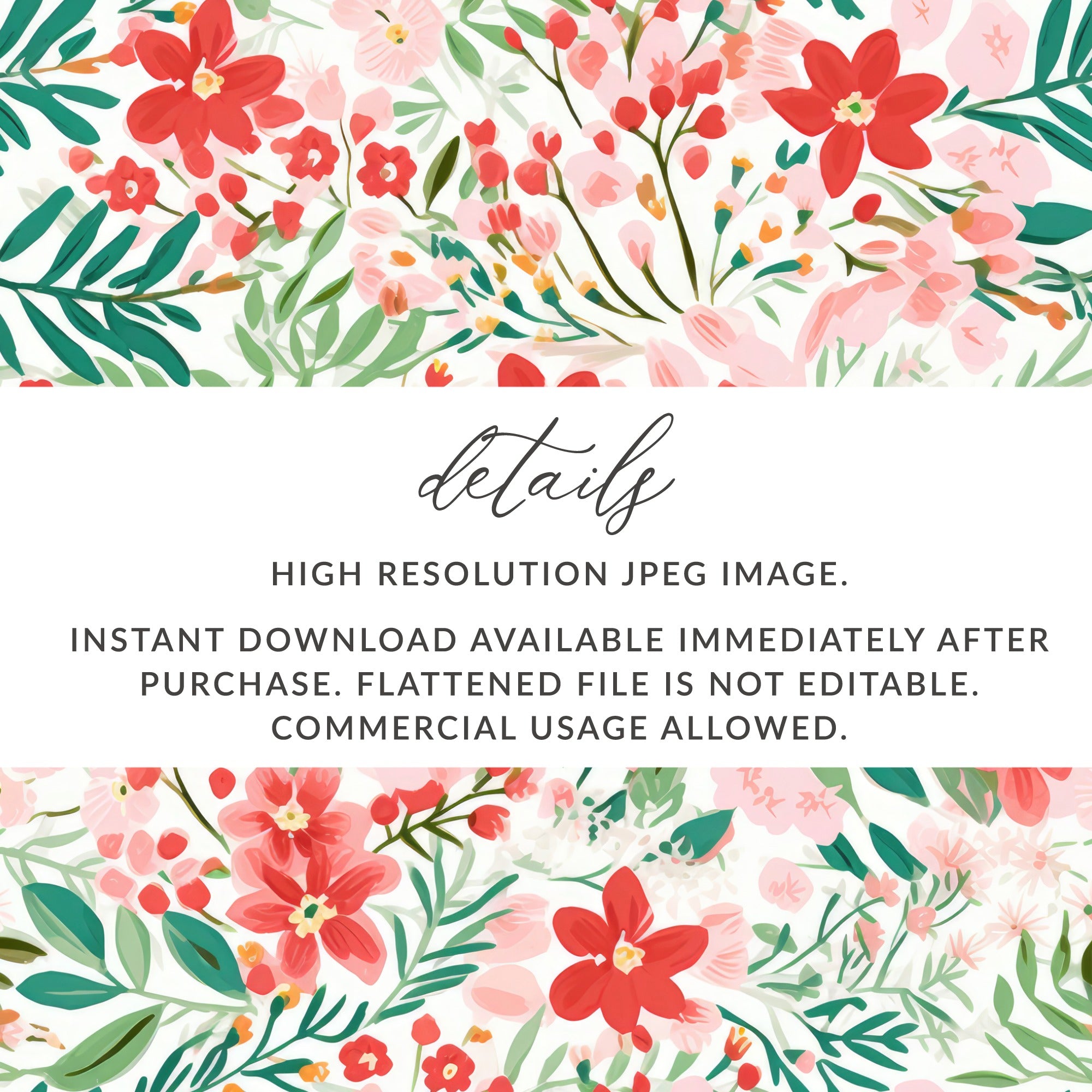 High Resolution Floral Pattern Instant Download Image