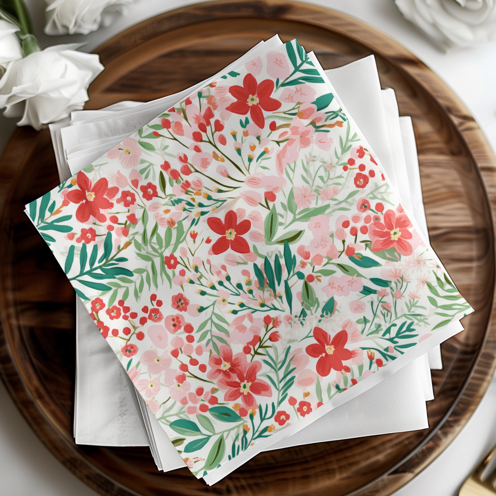 Floral Patterned Vibrant Botanical Napkin Set