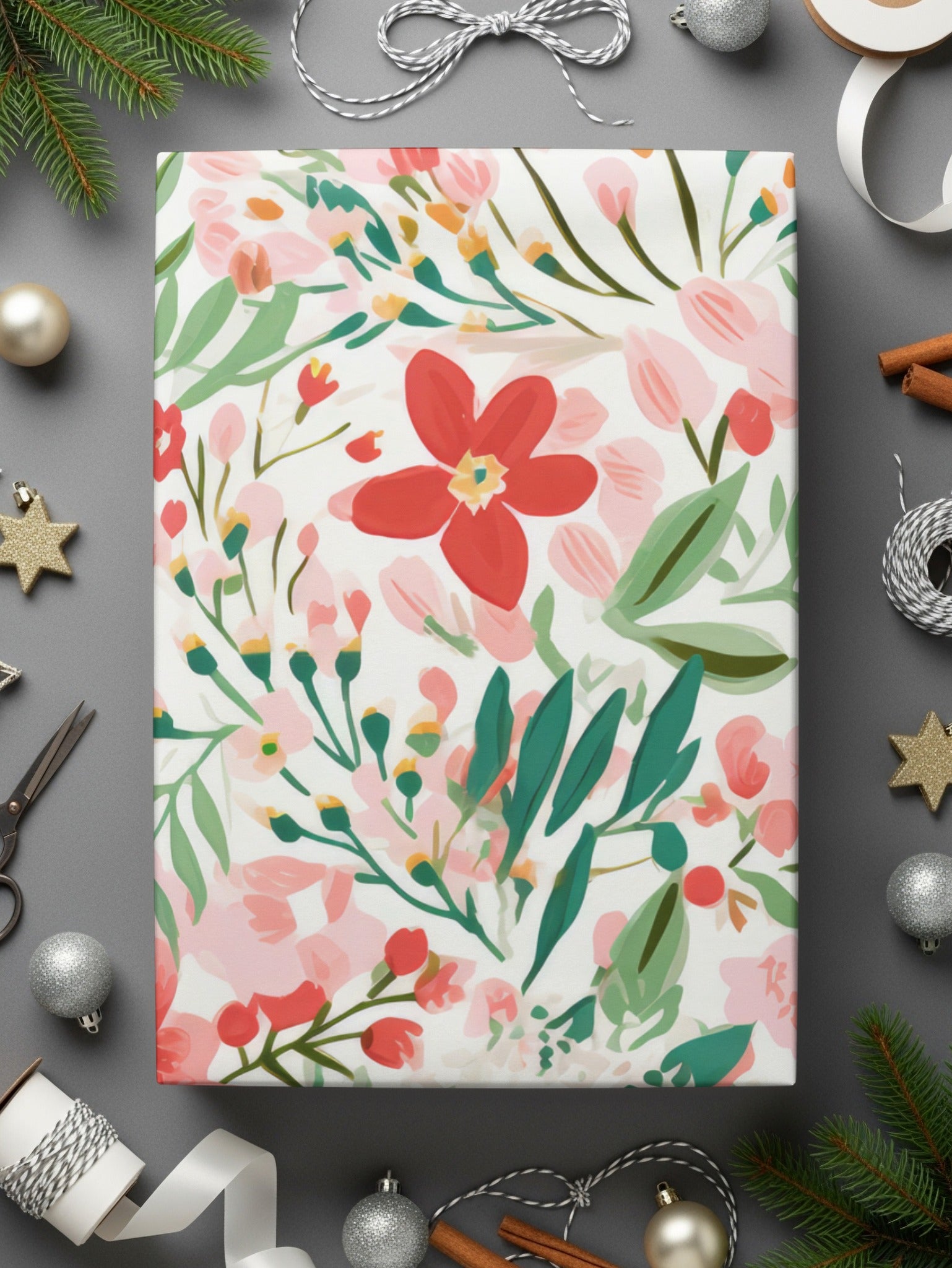 Colorful Floral Pattern Decorative Gift Wrap Paper