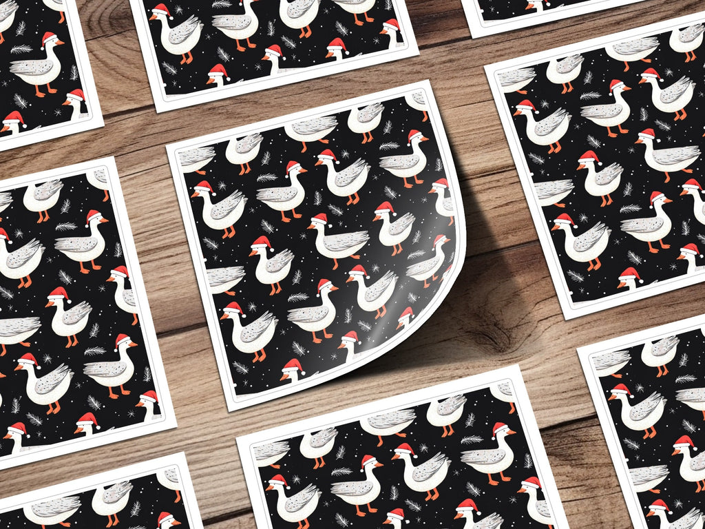 Christmas Goose Digital Paper, Holiday Goose Pattern, Winter Animal Seamless Pattern, Festive Goose JPEG Files, Digital Product - Moore and Mountain