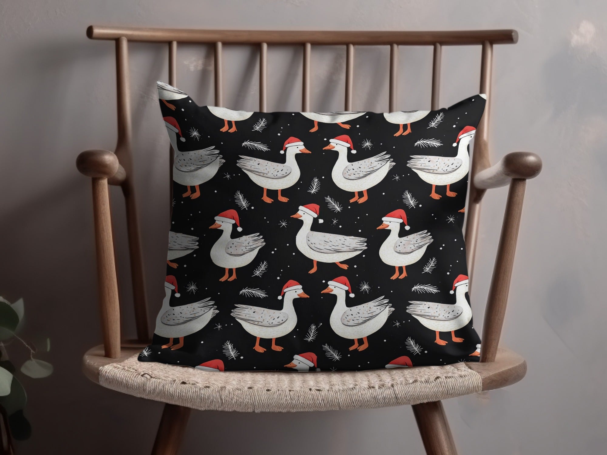 Christmas Goose Digital Paper, Holiday Goose Pattern, Winter Animal Seamless Pattern, Festive Goose JPEG Files, Digital Product - Moore and Mountain
