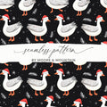 Christmas Goose Digital Paper, Holiday Goose Pattern, Winter Animal Seamless Pattern, Festive Goose JPEG Files, Digital Product - Moore and Mountain