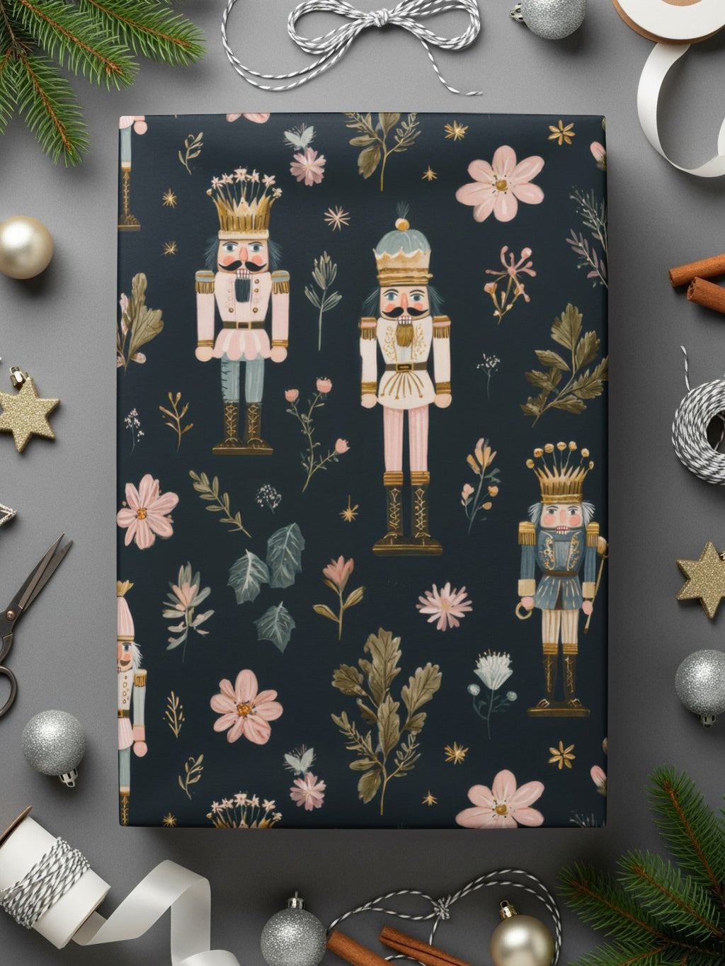 Christmas Nutcracker Soldiers with Flowers and Leaves Digital - Moore and Mountain