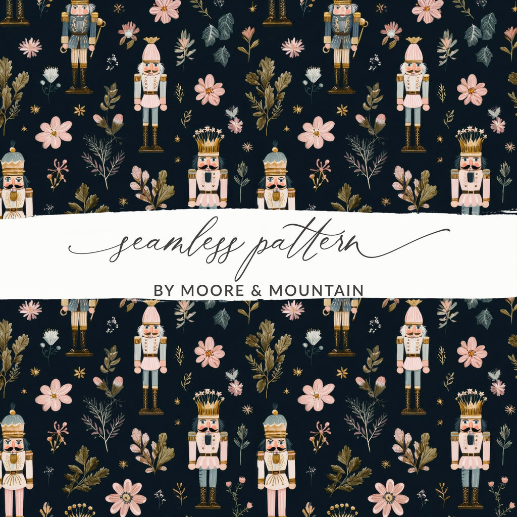 Christmas Nutcracker Soldiers with Flowers and Leaves Digital - Moore and Mountain