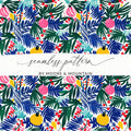 Christmas Ornament Digital Paper, Blue Green Tropical Leaves, Pink Yellow Baubles, Festive Holiday Pattern, Scrapbooking, Wall Art - Moore and Mountain
