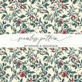 Christmas Ornament Digital Paper, Holiday Digital Pattern, Festive Seamless Design, Winter Berries, Printable Texture, Digital Scrapbooking - Moore and Mountain