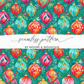 Christmas Ornaments Digital Paper, Festive Seamless Pattern, Holiday Ornament Background, Christmas Digital, Colorful Baubles Pattern - Moore and Mountain