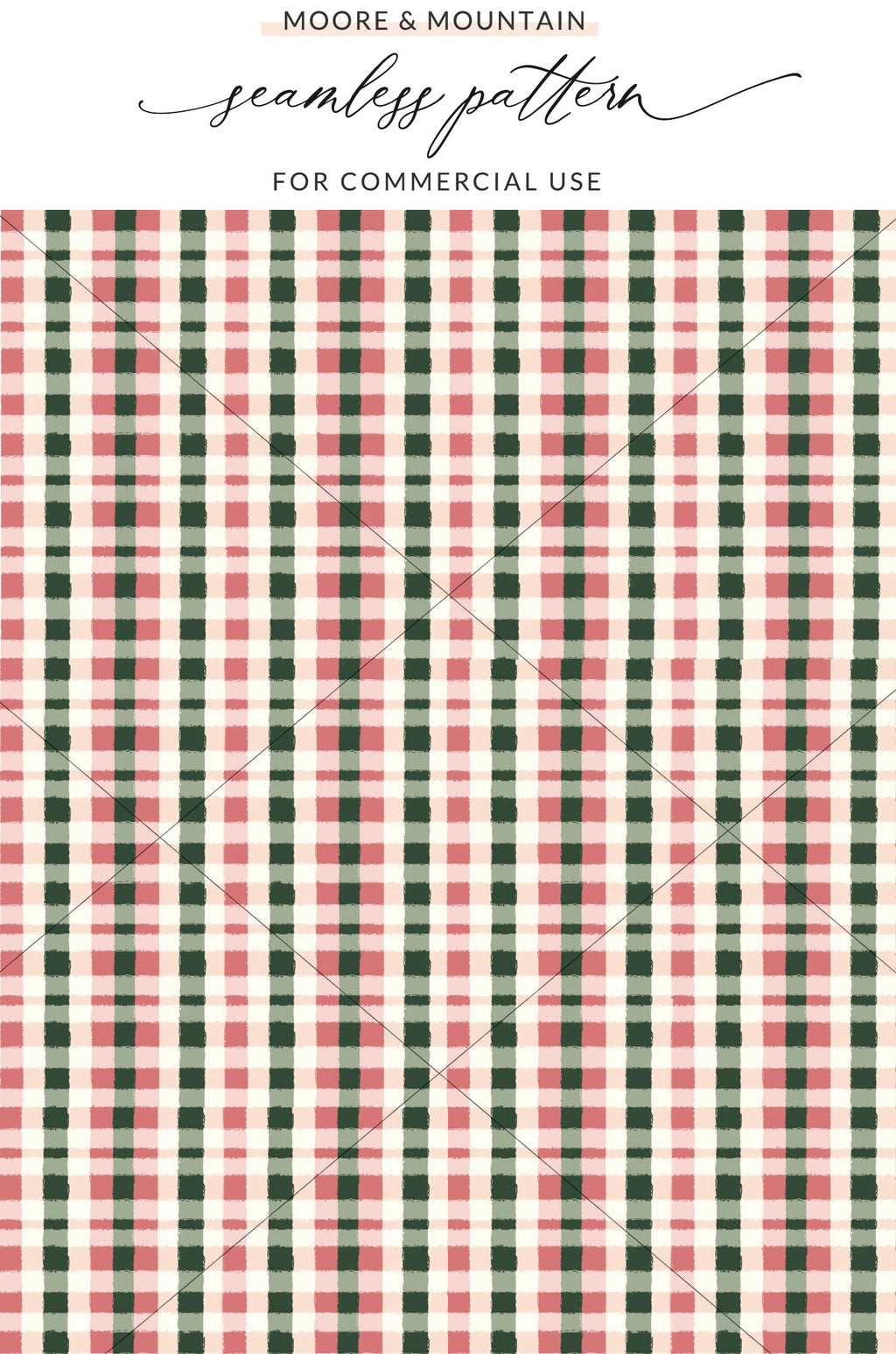 Red and Green Plaid Seamless Pattern for Commercial Use