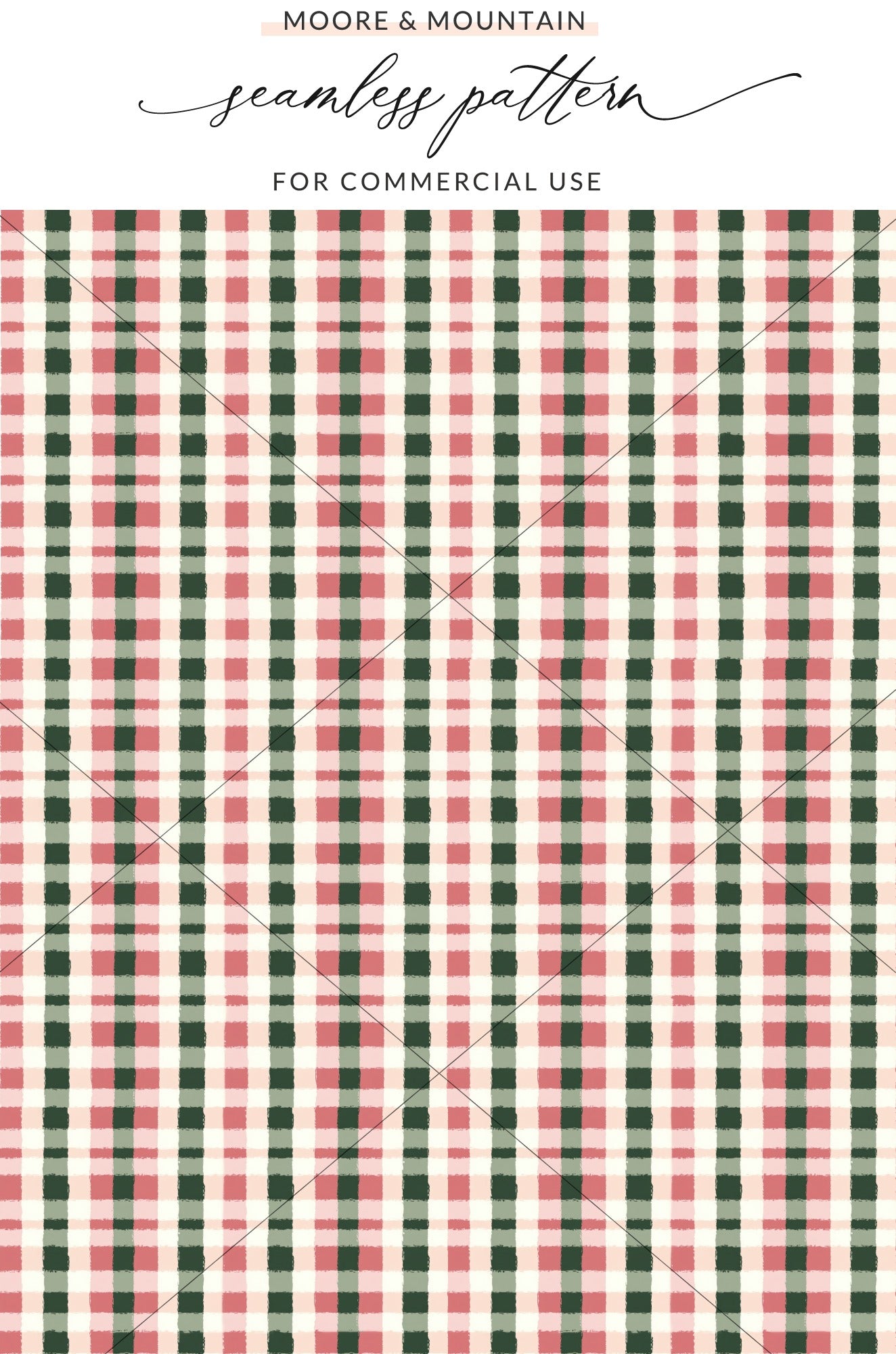 Red and Green Plaid Seamless Pattern for Commercial Use